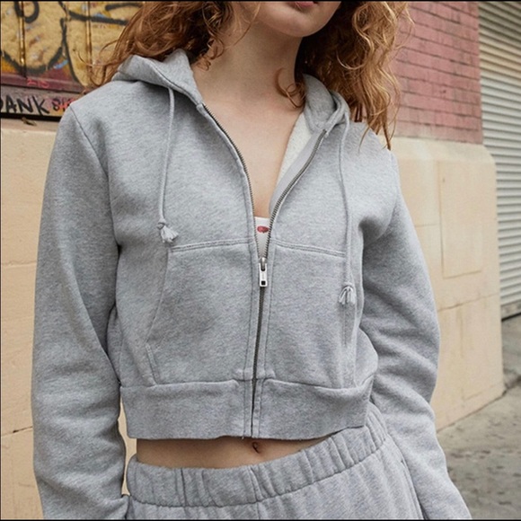 Brandy Melville Grey Zip up, small - Picture 2 of 3